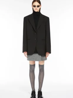Oversized stretch wool blazer
