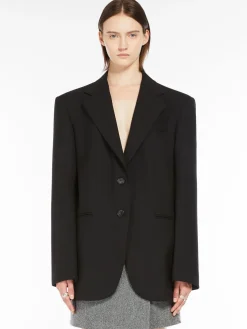 Oversized stretch wool blazer
