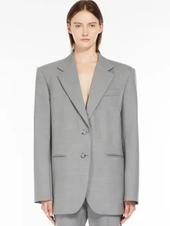 Oversized stretch wool blazer