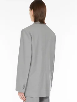 Oversized stretch wool blazer