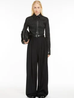 Oversized stretch wool trousers