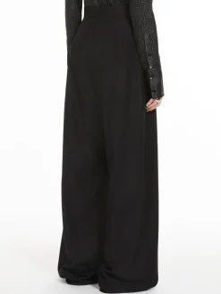 Oversized stretch wool trousers