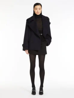 Oversized wool and cashmere trench coat