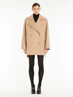 Oversized wool and cashmere coat