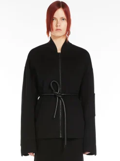 Oversized wool bomber jacket