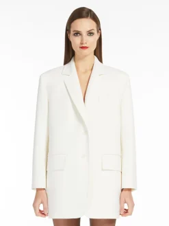 Oversized wool crêpe blazer