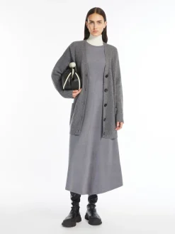 Oversized wool, viscose and cashmere cardigan