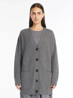 Oversized wool, viscose and cashmere cardigan