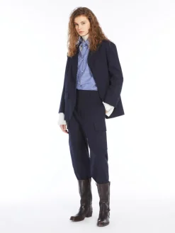 Oversized wool-blend gabardine blazer
