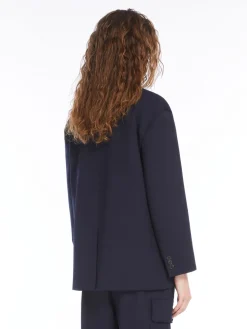 Oversized wool-blend gabardine blazer