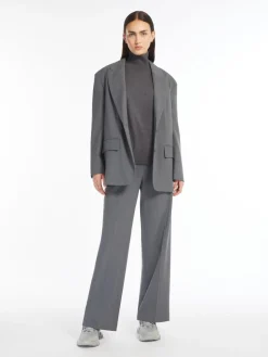 Oversized wool-blend gabardine blazer