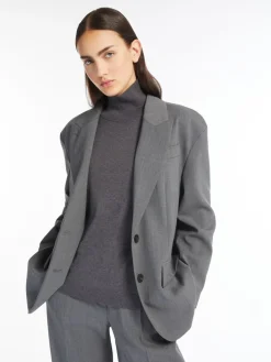 Oversized wool-blend gabardine blazer