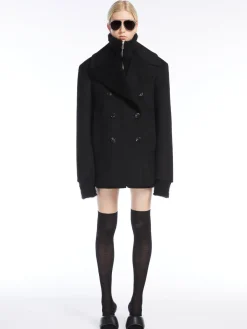 Oversized wool-blend pea coat