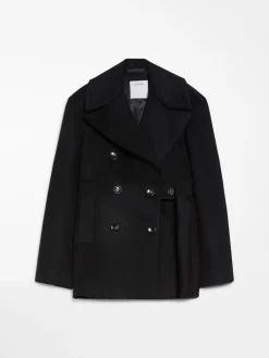 Oversized wool-blend pea coat