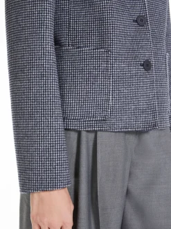 Patterned wool single-breasted jacket