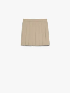 Pleated gabardine skirt