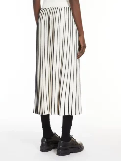 Pleated stretch viscose skirt