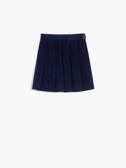 Pleated velvet mini skirt