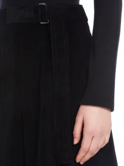 Pleated velvet mini skirt