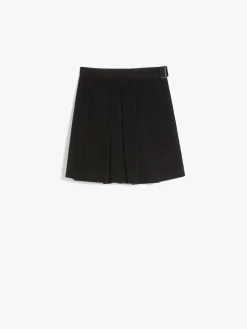 Pleated velvet mini skirt