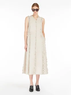 Poplin dress with frills