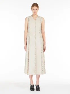 Poplin dress with frills
