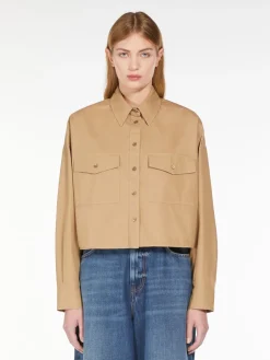 Printed cotton and twill shirt