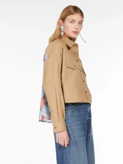 Printed cotton and twill shirt
