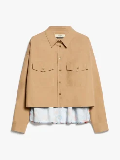 Printed cotton and twill shirt