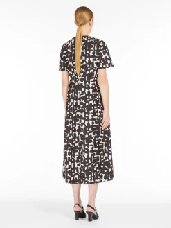 Printed cotton midi dress
