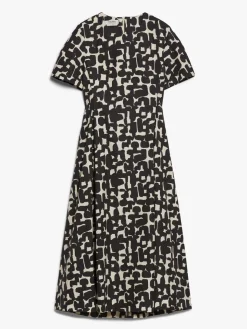 Printed cotton midi dress