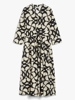 Printed cotton shirt dress