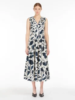Printed cotton sleeveless dress