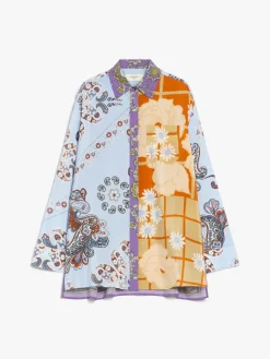 Printed crepe de chine shirt