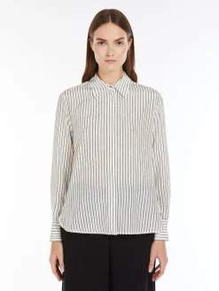 Printed crepe de chine shirt