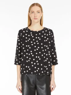 Printed crêpe de chine blouse