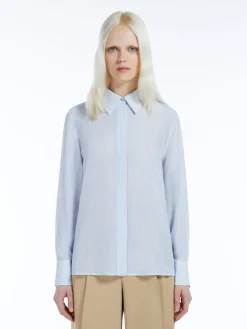 Printed crêpe de chine shirt