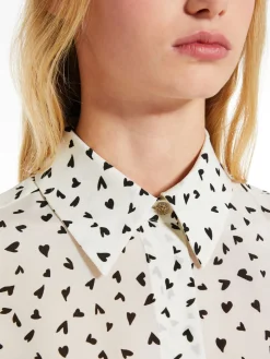 Printed crêpe de chine shirt