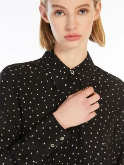 Printed crêpe de chine shirt