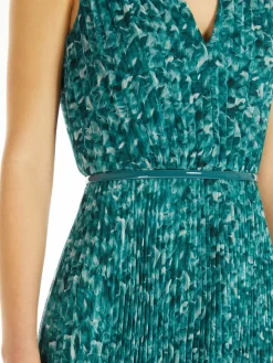 Printed georgette pleated dress