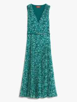 Printed georgette pleated dress