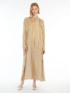 Printed silk caftan dress