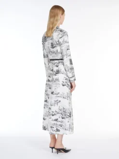 Printed silk duster dress