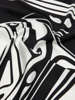 Printed silk oversized yoke