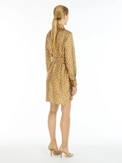 Printed silk shirt dress