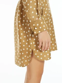Printed silk shirt dress