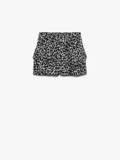 Printed silk shorts