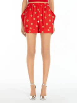 Printed silk shorts