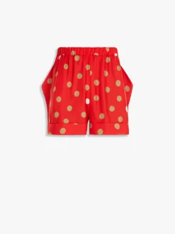 Printed silk shorts