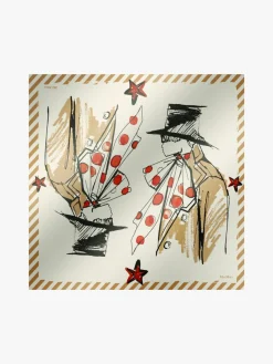 Printed silk square foulard